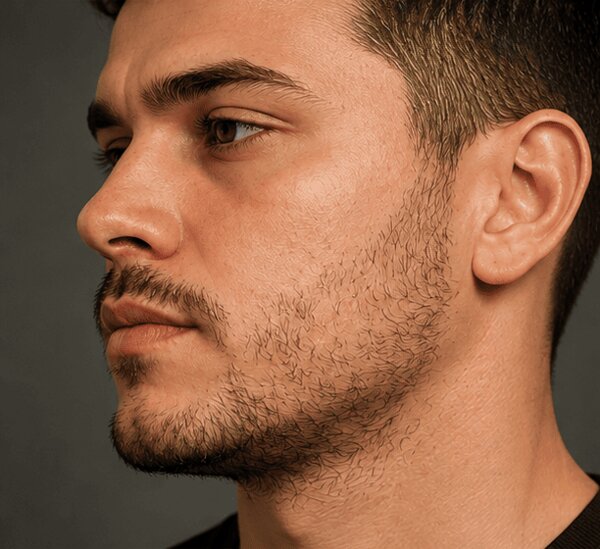Barba antes do tratamento